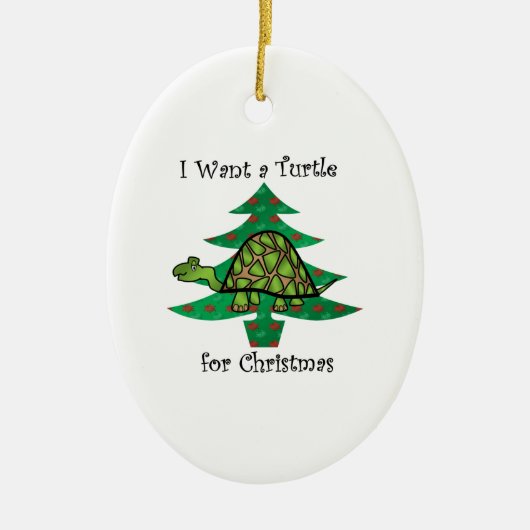 Ik wil een schildpad voor kerst keramisch ornament (Voorkant)