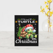 Ik wil een schildpad voor kerst Schattigee geschen Kaart (Gele Bloem)