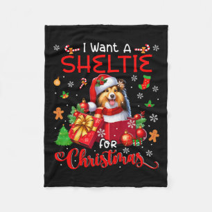Ik wil een schuilplaats voor kerstman in Santa Dog Fleece Deken