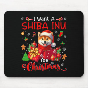 Ik wil een Shiba Inu voor kerst eigenaar Santa Dog Muismat