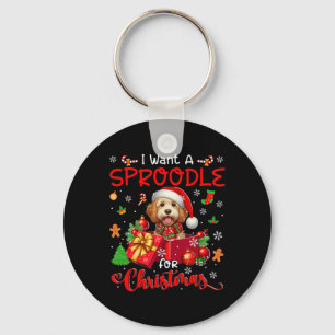 Ik wil een spikkeltje voor kerstman in Santa Dog Sleutelhanger