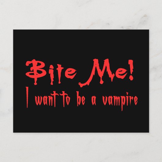 Ik wil een vampier worden. briefkaart (Voorkant)