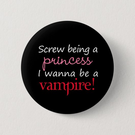 Ik wil een vampier worden ronde button 5,7 cm (Voorkant)