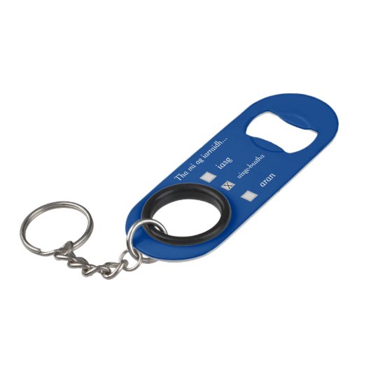 Ik wil een whisky flesopener mini flessenopener (Voorkant Gekanteld)