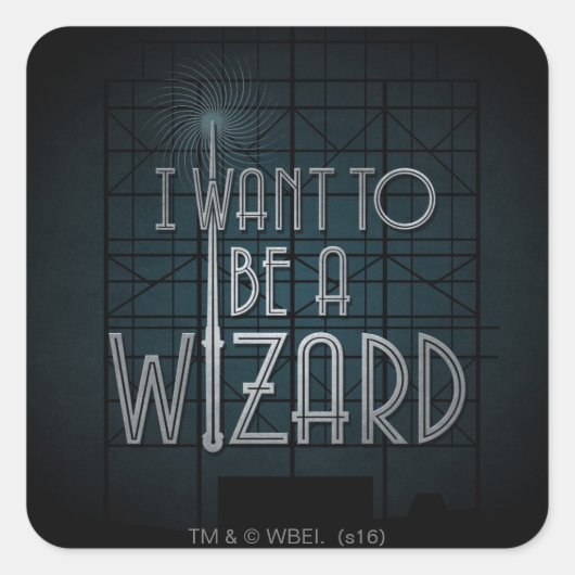 Ik wil een wizard worden vierkante sticker (Voorkant)