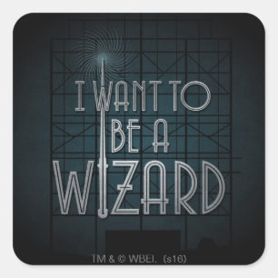 Ik wil een wizard worden vierkante sticker