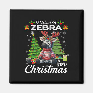 Ik wil een Zebra voor kerst Schattigee geschenken  Magneet