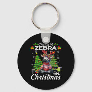 Ik wil een Zebra voor kerst Schattigee geschenken  Sleutelhanger