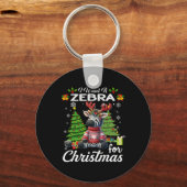 Ik wil een Zebra voor kerst Schattigee geschenken Sleutelhanger (Voorkant)