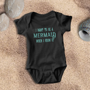 Ik Wil Een Zeemeermin Zijn Cute Girl Baby Bodysuit