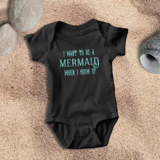 Ik wil een zeemeermin zijn Cute Girl Baby Bodysuit