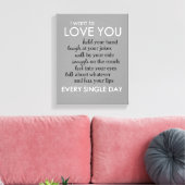 Ik wil elke dag van je houden canvas afdruk (Insitu (Woonkamer))