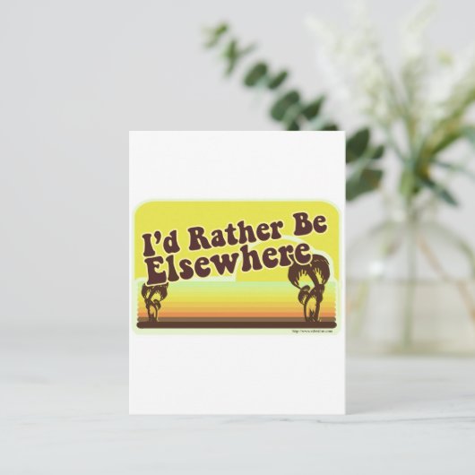 Ik wil Elsewhere zijn Briefkaart (Staand voorkant)