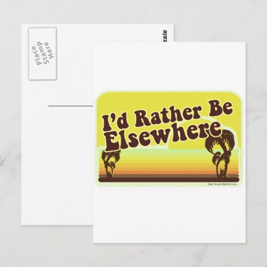 Ik wil Elsewhere zijn Briefkaart (Voorkant / Achterkant)