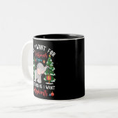 Ik wil esthetische kerstfeestjes tweekleurige koffiemok (Voorkant links)