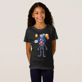 Ik wil feesten! Skelet in een clownkostuum, Hal T-shirt (Voorkant volledig)