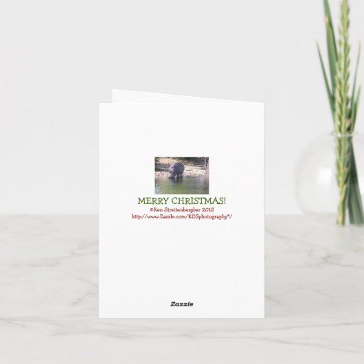 "IK WIL (FOTO VAN HIPPO) VOOR KERSTMIS " FEESTDAGEN KAART (Achterkant)