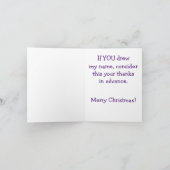 "IK WIL (FOTO VAN HIPPO) VOOR KERSTMIS " FEESTDAGEN KAART (Binnen)