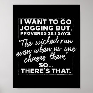 Ik wil gaan joggen, maar spreekwoorden grappig lop poster