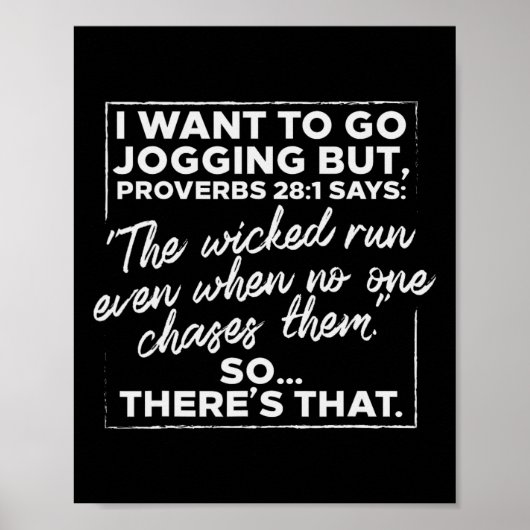 Ik wil gaan joggen, maar spreekwoorden grappig lop poster (Voorkant)