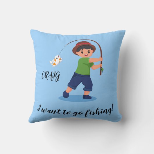 "IK WIL GAAN VIST", Vist Boys Kussen (Achterkant)