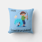 "IK WIL GAAN VIST", Vist Boys Kussen (Voorkant)