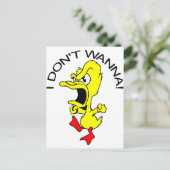 Ik wil geen Duck Cartoon Briefkaart (Staand voorkant)