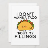 Ik wil geen Taco zeggen dat ik mijn vullingen moet Bedankkaart (Voorkant / Achterkant)