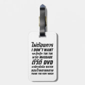 Ik wil geen TUK TUK MASSAGE DVD WATCH Dank u wel Bagagelabel (Achterkant verticaal)