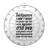 Ik wil geen TUK TUK MASSAGE DVD WATCH Dank u wel Dartbord (Voorkant)