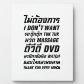 Ik wil geen TUK TUK MASSAGE DVD WATCH Dank u wel Fotoplaat (Voorkant)