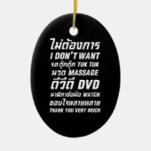 Ik wil geen TUK TUK MASSAGE DVD WATCH Dank u wel Keramisch Ornament (Voorkant)