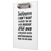 Ik wil geen TUK TUK MASSAGE DVD WATCH Dank u wel Klembord (Links)