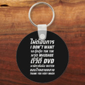 Ik wil geen TUK TUK MASSAGE DVD WATCH Dank u wel Sleutelhanger (Voorkant)