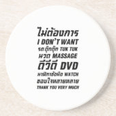 Ik wil geen TUK TUK MASSAGE DVD WATCH Dank u wel Zandsteen Onderzetter (Voorkant)
