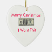 Ik wil geldornemeant keramisch ornament (Rechts)