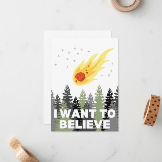 Ik wil geloven Asteroid Notecard Notitiekaartje (Voorkant / Achterkant in situ)