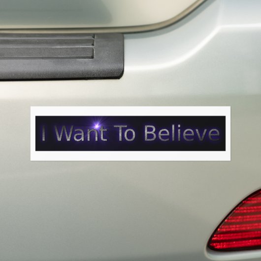 Ik wil geloven bumpersticker (Op auto)