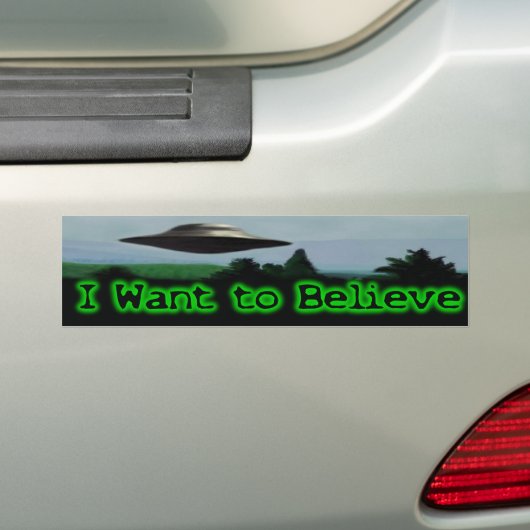 Ik wil geloven bumpersticker (Op auto)