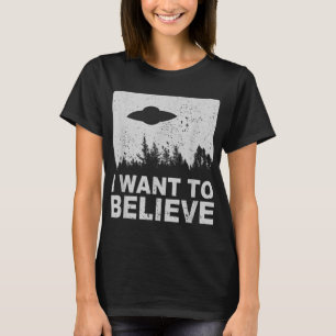 Ik wil geloven dat ik Aliens UFO-gebied 51 Roswell T-shirt