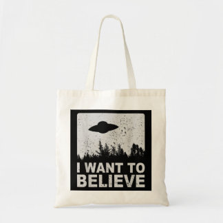 Ik wil geloven dat ik Aliens UFO-gebied 51 Roswell Tote Bag