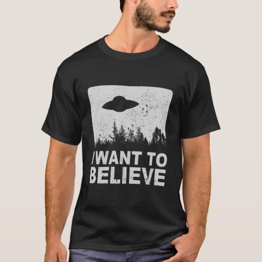 Ik wil geloven dat ik buitenaardse ufo gebied 51 R T-shirt (Voorkant)