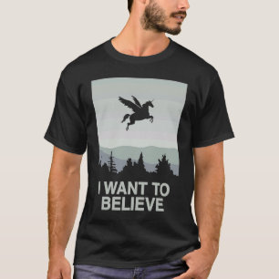 Ik wil geloven dat Unicorn Pegasus Unicorn Poster T-shirt