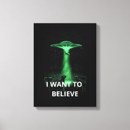 Ik wil geloven, film retro 90s, buitenaardse ufo canvas afdruk