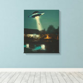 Ik wil geloven, film retro 90s, buitenaardse ufo canvas afdruk (Insitu (Houten vloer))