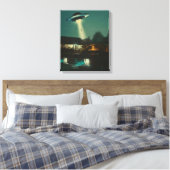 Ik wil geloven, film retro 90s, buitenaardse ufo canvas afdruk (Insitu (Slaapkamer))