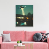 Ik wil geloven, film retro 90s, buitenaardse ufo canvas afdruk (Insitu (Woonkamer))