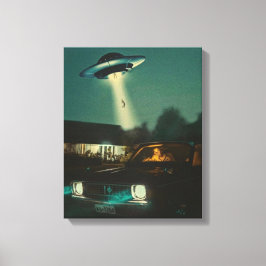 Ik wil geloven, film retro 90s, buitenaardse ufo canvas afdruk
