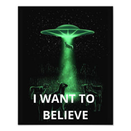 Ik wil geloven, film retro 90s, buitenaardse ufo foto afdruk