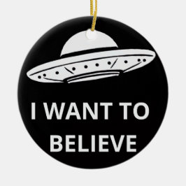 Ik wil geloven, film retro 90s, buitenaardse ufo keramisch ornament